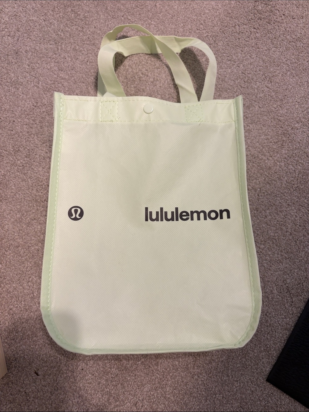 lululemon Light Green Logo Tote Bag